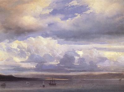 Johann Jakob Ulrich Clouds over the Sea (nn02) Germany oil painting art